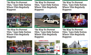 Depuis 2014,
@TheOnion
(l'équivalent du Gorafi aux États-Unis) publie le même article à chaque tuerie de masse.