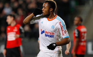 L'attaquant de l'OM Jordan Ayew lors d'un match contre Rennes le 26 janvier 2013.