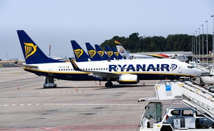 De avions de Ryanair à l'aéroport de Charleroi, en Belgique.