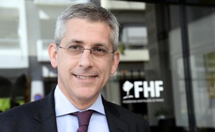 Frédéric Valletoux, président de la Fédération Hospitalière de France (FHF), le 10 avril 2014 à Paris