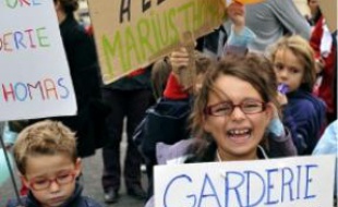 Les enfants aussi ont manifesté, hier.