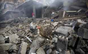 Un bâtiment détruit par un raid israélien à Gaza, le 11 juillet 2014