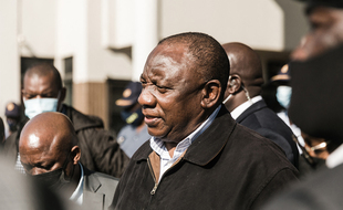 Le président d'Afrique de Sud, Cyril Ramaphosa, à Durban le 16 juillet.