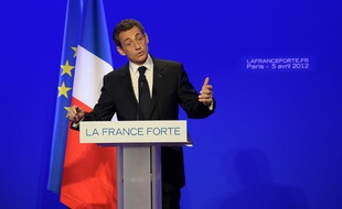 Nicolas Sarkozy lors de la présentation de son projet le 5 avril à Paris.