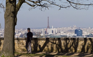 Vue générale de Paris depuis l'observatoire de Meudon, l'un des neuf sommets que relieront les marcheurs dans leur randonnée de 100 km dans le Grand Paris.