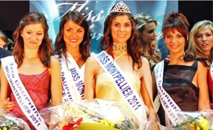 Charlotte, Miss Montpellier et ses dauphines Estelle (à g.) et Manon (à d.).