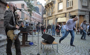 Lors de la Fête de la musique à Strasbourg.