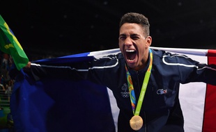 Tony Yoka a remporté la médaille d'or en boxe aux Jeux olympiques de Rio, le 21 août 2016.
