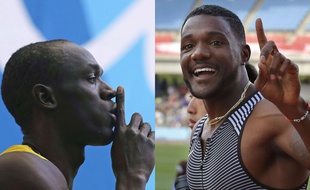 Usain Bolt et Justin Gatlin, les deux favoris du 100 m des JO de Rio.