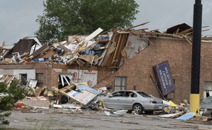 Les dégâts après la tornade qui a touché l'Oklahoma, le 26/05/2019. J Pat Carter/Getty Images/AFP