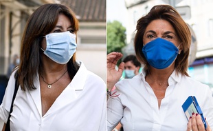 Les candidates à la mairie de Marseille Michèle Rubirola (Union de la gauche) et Martine Vassal (LR) le 28 juin 2020.