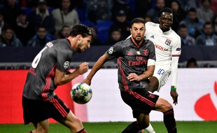 Bertrand Traoré a inscrit son premier but de la saison, mardi face au Benfica. JEFF PACHOUD