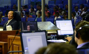 Une photo du procès pour génocide des deux adjoints de Pol Pot, publiée par les Chambres extraordinaires des tribunaux cambodgiens (ECCC), le 14 septembre 2015 à Phnom Penh