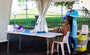 Un centre de tests PCR à Goyave, en Guadeloupe, en septembre 2020.