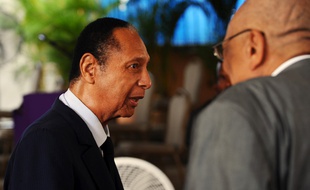 L'ancien président haïtien Jean-Claude Duvalier à Port-au-Prince le 5 juillet, 2014.