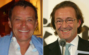 Les agents de mannequins Jean-Luc Brunel et Gérald Marie au début des années 2000 (photomontage).