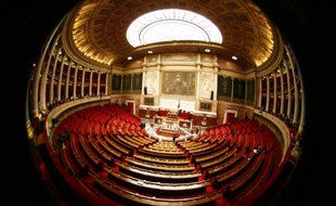 L'hémicycle de l'Assemblée nationale, à Paris, le 4 mars 2009