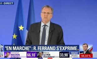 Richard Ferrand, secrétaire général d'En Marche!, lors d'une conférence de presse, le 8 mai 2017.