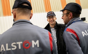 Le président d'Alstom, Henri Poupart-Lafarge, ici en visite à Valenciennes en février 2019.