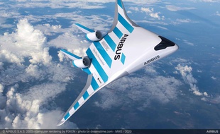 Maveric, l'aile volante mise au point par Airbus et dévoilée le 11 février au salon aéronautique de Singapour.