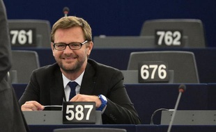 Jérôme Lavrilleux au parlement européen le 21 octobre 2014 à Strasbourg