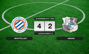 Ligue 1, 15ème journée: 4-2 pour Montpellier contre Amiens au stade de la Mosson