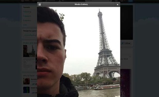 Capture écran d'une twitpic d'un Britannique de 19 ans qui s'est réveillé à Paris, après avoir commencé sa soirée à Manchester.