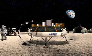 Une vue d'artiste du projet Roxy, qui doit permettre de transformer la poussière lunaire en oxygène.
