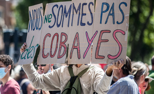 Des manifestants antivax. Illustration.