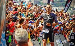 Laurent Jalabert lors de l'édition 2019 de l'Ironman 70.3 à Nice.
