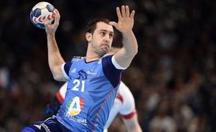 L'ailier de l'équipe de France de handball Michaël Guigou, le 5 janvier 2014 à Bercy.