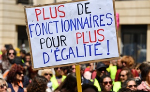 Les fonctionnaires ont manifesté contre le projet de loi de réforme de leur statut, le 9 mai 2019 à Montpellier.