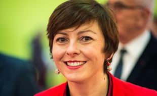 Carole Delga, actuelle secretaire d'Etat chargee du Commerce, de l'Artisanat, de la Consommation et de l'Economie sociale et solidaire dans le gouvernement de Manuel Valls. FRANCE - :LANCELOT FREDERIC/SIPA