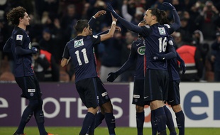 Célébrations après un but de Zlatan Ibrahimovic contre Toulouse en Coupe de France, le 19 janvier 2016.