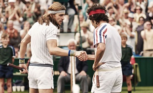 Sverrir Gudnason et Shia LaBeouf dans Borg/McEnroe de Januz Metz Pedersen