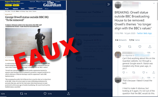 La BBC n'a pas prévu de démanteler la statue de George Orwell qui se trouve devant un de ses bâtiments à Londres.