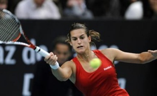 Amélie Mauresmo lors du l'Open Gaz de France de Paris le 14 février 2009.