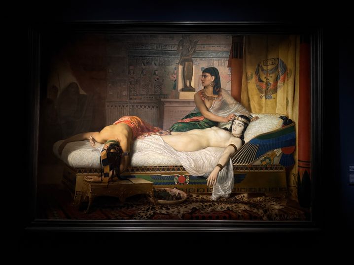 L’impressionnant «La mort de Cléopâtre», par Jean-André Roxens (1874), exposé à l'Institut du monde arabe.