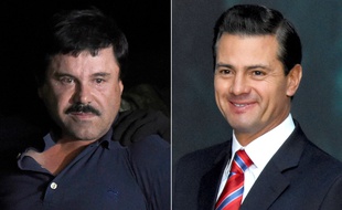Le narcotrafiquant mexicain Joaquin «El Chapo» Guzman et l'ancien président Enrique Pena Nieto (photomontage).