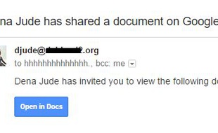 Capture d'écran d'un exemple d'e-mails envoyés