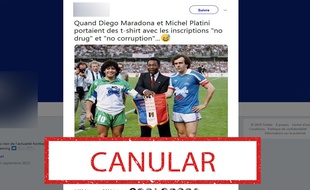 Si Maradona a bien porté un maillot « non à la drogue » en 1988, Platini n'a pas porté de maillot « non à la corruption ».