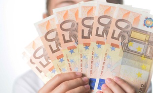 Billets de 50 euros, illustration.