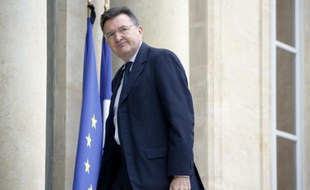 Francis Delon, président de la Commission nationale de contrôle des techniques de renseignement (CNCTR), arrive à l'Elysée, le 28 juillet 2014 à Paris