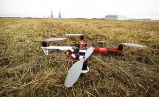 Illustration d'un drone à terre.