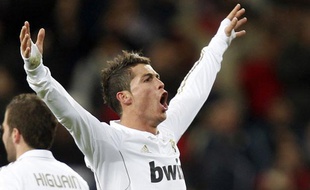 Cristiano Ronaldo, l'attaquant du Real Madrid, le 12 février 2012, au stade Santiago-Bernabeu.