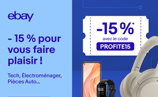 eBay vous offre 15% de réduction sur une sélection de produits high-techs.