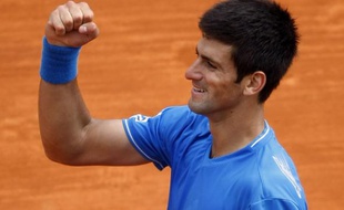Novak Djokovic après sa victoire sur Fernando Verdasco le 17 avril 2009 à Monte-Carlo.