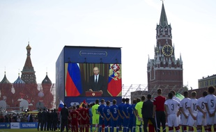 Cérémonie à Moscou à 1.000 jours de l'ouverture de la Coupe du monde 2018 en Russie, le 18 septembre 2015.