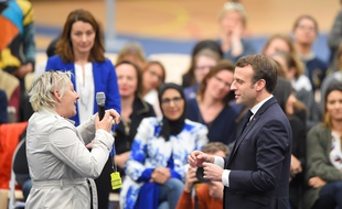 Emmanuel Macron s'est rendu à un débat à Pessac, près de Bordeaux, le 28 février 2019.