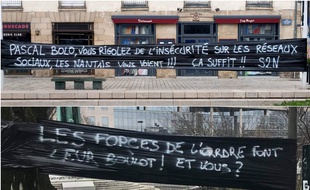 Des banderoles accrochées par l'association S2N, mercredi 10 février